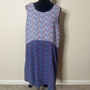 Tommy Hilfiger Women’s Blue/Red Floral Sleeveless A~Line Mini Dress Sz‎ XL